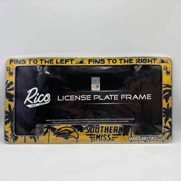 Southern Miss Golden Eagles License Plate Cover NWT - Picture 1 of 4